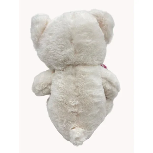Dan Dee Collectors Choice Plush Teddy Bear 16  White Soft Pink Ribbons Hug Me - Picture 4 of 9